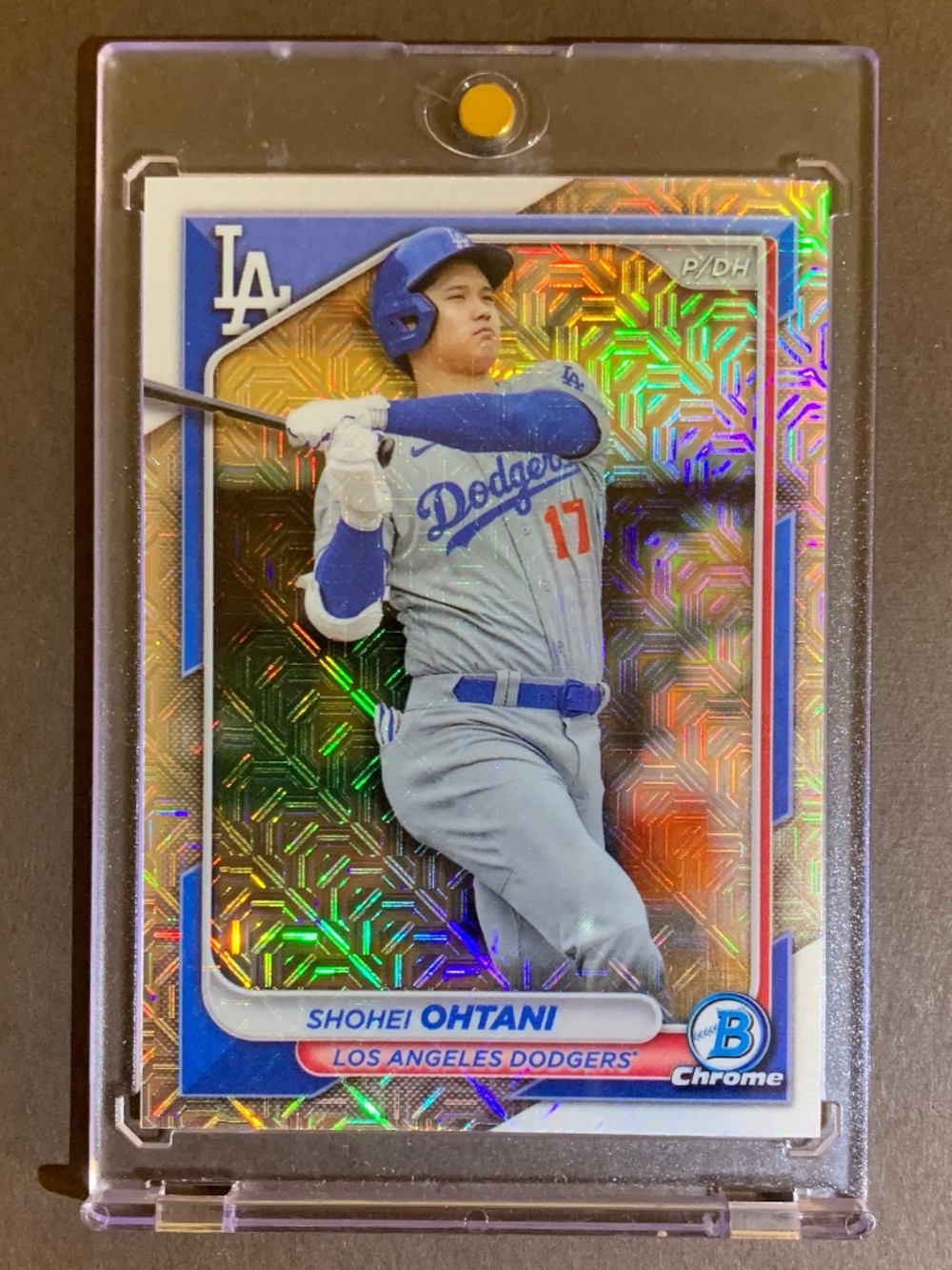 Shohei Ohtani Topps Chrome Refractor Baseball Card ~ Los Angeles Dodgers